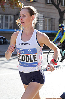 Molly Huddle in her debut marathon